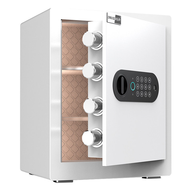 Safe Deposit Box for Home Use, Small Size 25/35/45cm, Office Fingerprint Safe, Wardrobe All-Steel Body, Storage, Ounais