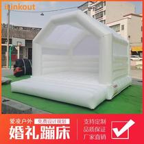 Outdoor white inflatable trampoline wedding castle party proposal photography props European and American childrens playground