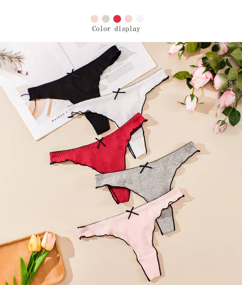 4 Pack Women's Cotton Thongs: Breathable G-String Set - Taobao product photo 8