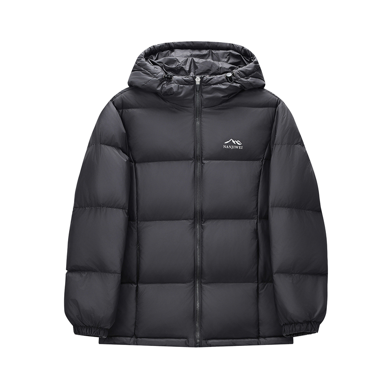 Off-Season Short down Jacket for Men and Women, Winter 2026 New Model, 90% White Duck Down, Black Hooded Thickened Puffer Jacket