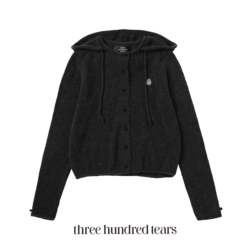 Three Hundred Tears Sheep Wool Lazy and Simple Ultra-Skin-Friendly Hooded Cardigan Jacket