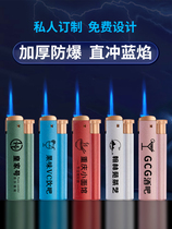 Trendy frosted short windproof lighter customized with printed advertising logo thickened and explosion-proof