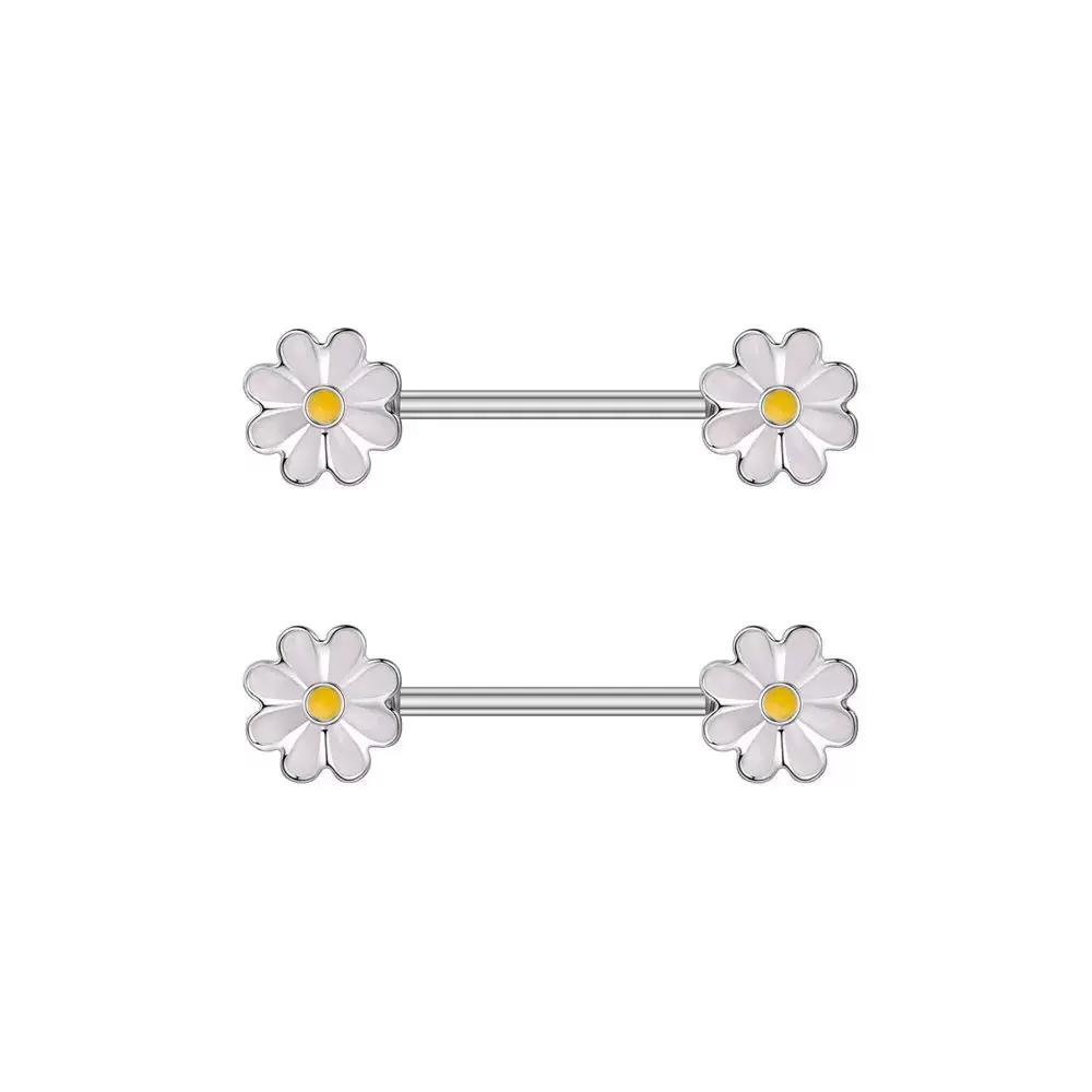 [Ювелирный набор серьги-пиерсинг Fashion Flower из стали кристалл]