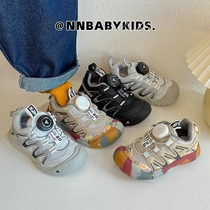 ANTA suitable childrens sports shoes 2024 summer new boys swivel buckle mesh shoes breathable mesh girls board