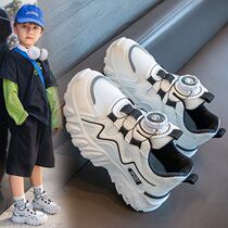 ANTA suitable for boys mesh sports shoes 2023 spring and autumn new middle childrens running shoes childrens rotating button shoes for women