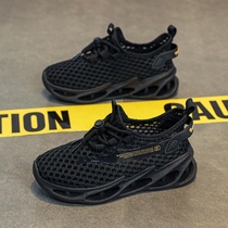 Anta suitable boys shoes for summer 2024 new mesh breathable childrens sports single mesh shoes for big children black men