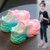 Anta suitable for girls shoes 2024 summer new childrens sports shoes mesh breathable dad shoes for big children and girls