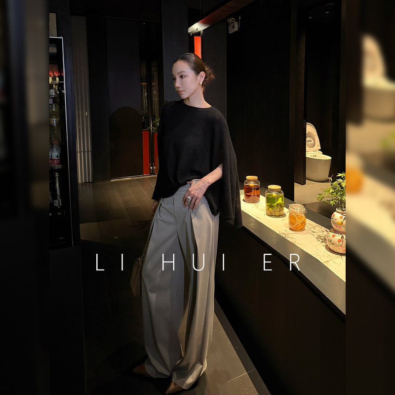Lihuier Li Hui'Er's Several Thousand-Mile Summer Design, Fashionable and Versatile Pleated Wool Casual Straight-Leg Trousers Lihuier Li Hui'Er's Several Thousand-Mile Summer Design, Fashionable and Versatile Pleated Wool Casual Straight-Leg Trousers