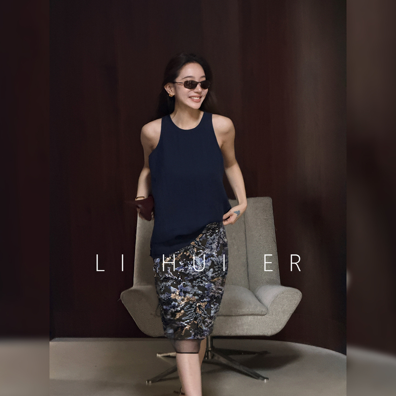 Lihuier Li Hui'Er Yunding Tian Gong (Cloud Peak Palace) Silk Heavy Embroidery Half-Length Skirt for Women, High-End Artistic Hip-Hugging Short Skirt