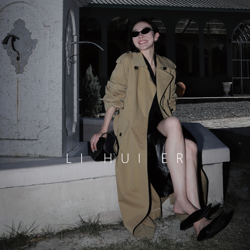 Lihuier Aurora of Cartagena Relaxed and Sophisticated Trench Coat for Women, British Style Oversized Top