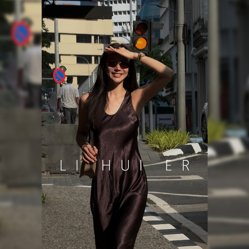Lihuier Bach Opera Acetate Slip Dress High-End Tank Dress Party Light Formal Dress
