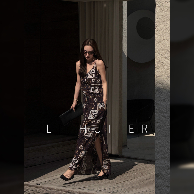 Lihuier Li Hui'Er Beidao Yayoi Summer Versatile Artistic Print Sleeveless Rayon Strap Dress Lihuier Li Hui'Er Beidao Yayoi Summer Versatile Artistic Print Sleeveless Rayon Strap Dress