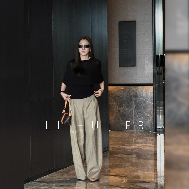 Li Hui Er Li Hui'Er Nine Summers Summer Khaki Vintage Retro Loose Slimming Casual Scythe Pants for Women
