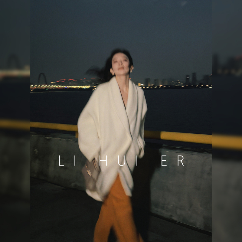 Lihuier [London Moonlight] Suli Alpaca Wool Sheep Wool Luxurious Cream White Coat Jacket