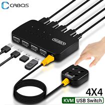 KVM USB Switch 4 Input 4 Output KVM Switch Key Switcher USB2