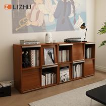 Nordic retro cabinet floor-standing bookcase display cabinet grid cabinet combination cabinet side cabinet magazine cabinet bucket cabinet customization