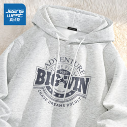 Jeanswest Hooded Sweatshirt Men's 2025 New arrival Autumn Loose Breathable Heavy weight Outwear Men American Casual Hoodie