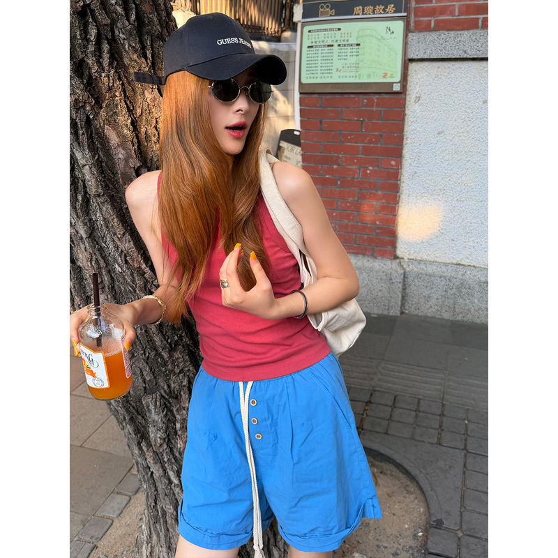 Fiery Fire【Tomato Vest】Korean-Style Minimalist Vest for Women, New Summer Versatile Sleeveless Tank Top