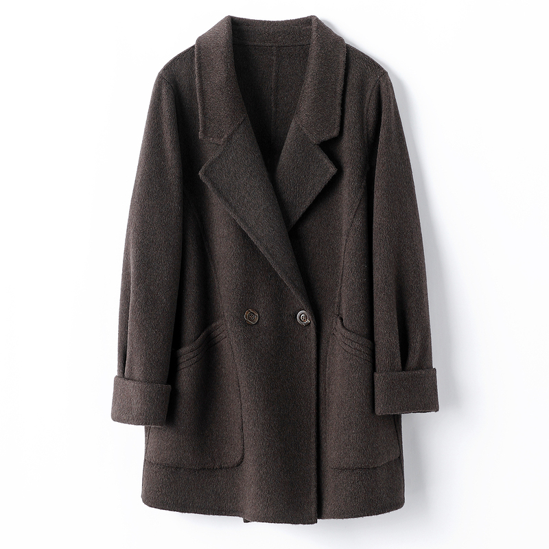 Double-Sided Wool Coat, Mid-Length, 2025 Autumn New Style, Slim Fit for Petite Figures, High-End Woolen Double-Breasted Coat Double-Sided Wool Coat, Mid-Length, 2025 Autumn New Style, Slim Fit for Petite Figures, High-End Woolen Double-Breasted Coat