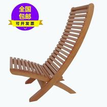 Folding chair portable chair high back solid wood chair balcony living room courtyard outdoor leisure lunch break chair beach chair