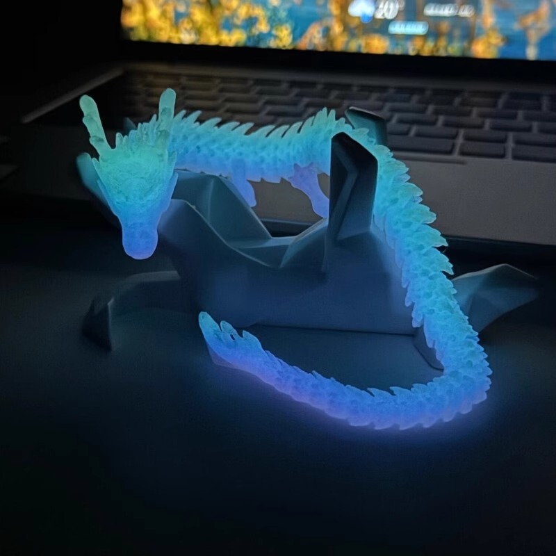 3D Printed Joints Can Move, Luminous Dragon Crystal Dragon Egg, Kidsren's Artificial Desktop Ornament, Chinese Dragon Toy That Glows