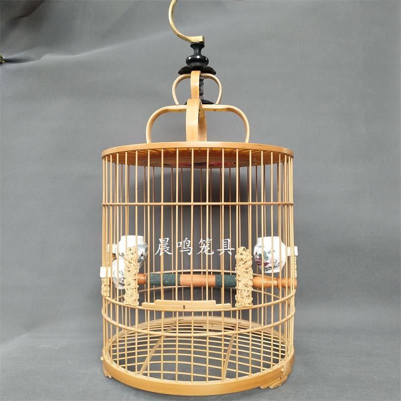 Boutique polished thrush bird cage Bamboo products bird cage accessories old bamboo small valley bottom Tianjin bird cage