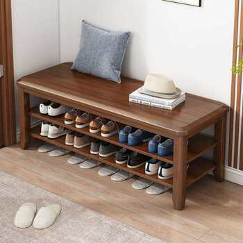 Shoe rack for household simple door door interior storage dustproof small storage rack integrated bedroom solid wood shoe stool