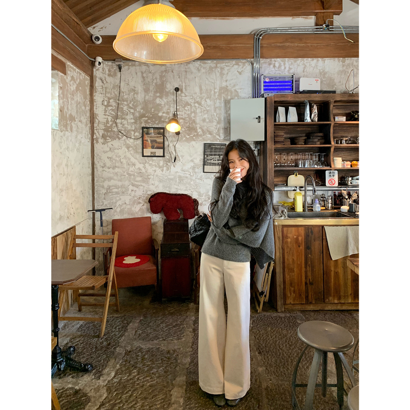 Daqianwithu Simple and Versatile Slimming Pants That Make Legs Look Longer and Optimize Proportions, Straight-Leg High-Waisted Versatile Casual Pants