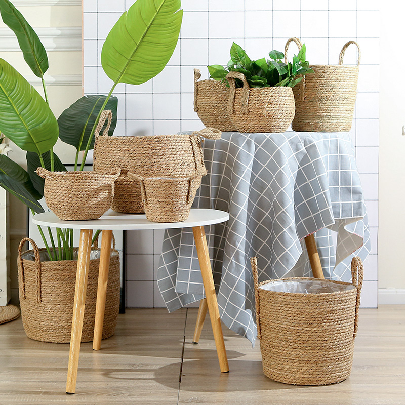 Nordic grass choreography flower pots flower baskets rattan choreography hand creativity woven gold gge flower arrangement green plant flower garden flower pot home decoration