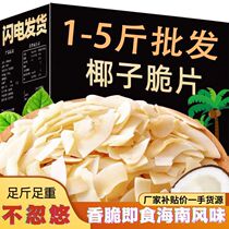 (Offre spéciale pour cinq livres) Chips de noix de coco de Hainan Viande de noix de coco rôtie instantanée Snacks fins et croustillants à la noix de coco séchées Chips de lait de coco cuites au four