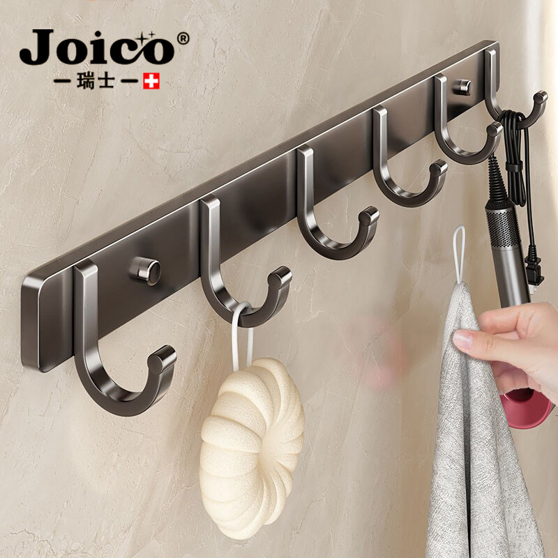 Швейцарский алюминиевый крючок JOICO space из вискозы, устойчивый к ударам, липкий дверной крючок для одежды на задней стенке ванной комнаты Изображение 1