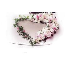 Korean-style half-love wedding car decoration with mud sucker new peach heart wedding car with bottom support wedding car front float moon