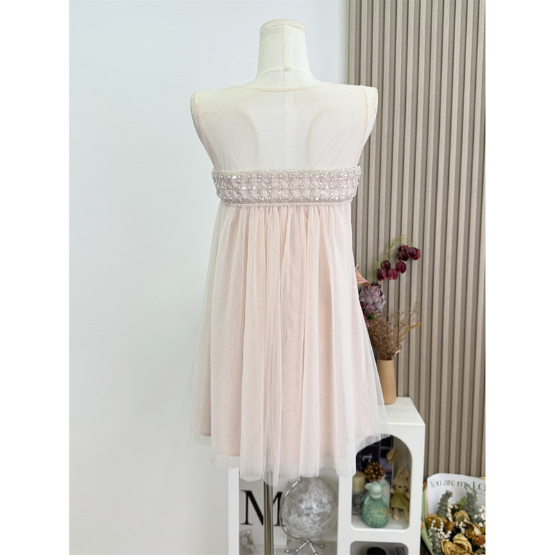 Trendy Hot Dog-Style Spicy Summer Floral Soft Light Two-Tone Mesh Dress for Women, Gentle and Elegant Tank Dress Trendy Hot Dog-Style Spicy Summer Floral Soft Light Two-Tone Mesh Dress for Women, Gentle and Elegant Tank Dress