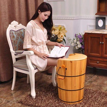 Bubble Feet Barrel Home Gynecological Fumigation Barrel High Deep Foot Bath Wood Basin Fragrant Cedar Wood Pedicure Barrel Thermostatic Heating Washing Feet Wood Barrel