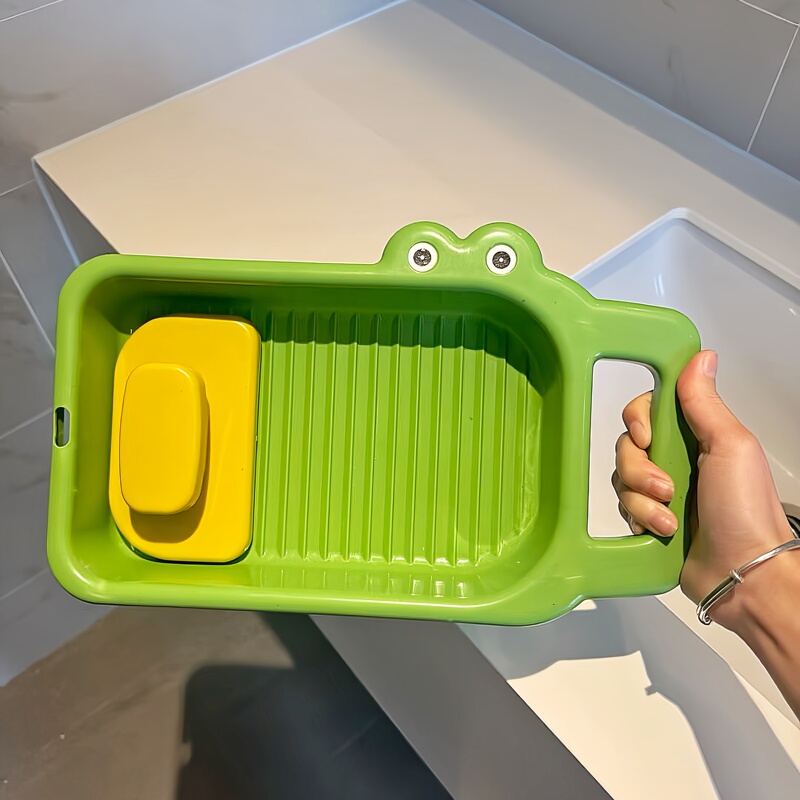 【Dormitory Essentials】Little Crocodile Laundry Basin with Integrated Washboard, Special Basin for Underwear, Socks, and Students