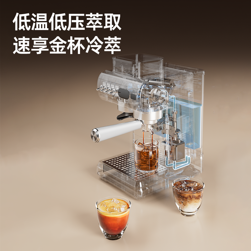 [Li Jiaqi's Live Broadcast Mother and Baby Festival] Aimoque Cm5580 Hot and Cold Dual Extraction Mechanical Retro Home Coffee Machine