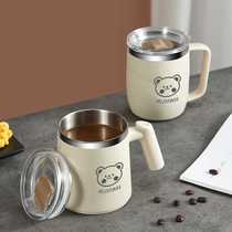 Cup mug coffee cup with lid 304 stainless steel drinking cup tea cup mens and womens office special water cup