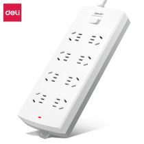 Deli 3996S extension cord socket 8 sets 1 8 meters plug-in strip switch power supply strip strip white
