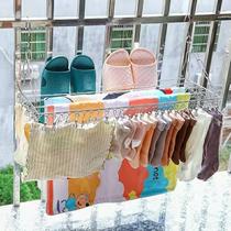 Stainless Steel Windows Balcony Sunning Shoes Rack Burglary window Terra Hostel Clothes Hanger Subfolding Telescopic Drying Clothes Hanger