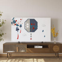 New Chinese style TV cover dust cover cloth art new flannel cover towel household hanging curved screen LCD TV cover