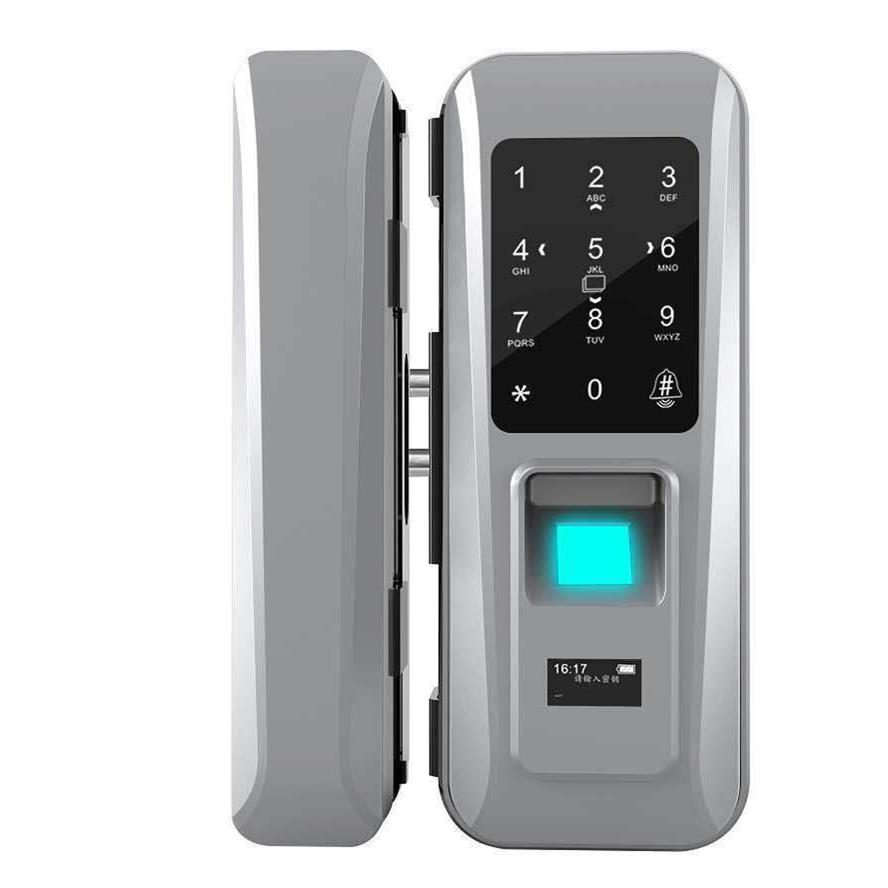 Glass door fingerprint lock smart access control with attendance office glass lock with remote control fingerprint password lock without opening