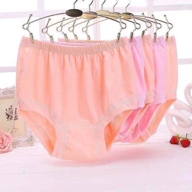 Middle-Aged and Elderly Pure Cotton High-Waisted Underwear, Loose Antibacterial Panties for Women, Large Size Shorts for Mothers, Triangle Underwear for Seniors