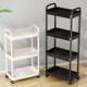 Movable Bookshelf, Floor-Standing Storage Rack, Multi-Layer Carbon Steel Trolley, Snacks and Miscellaneous Items, Reading Storage Bookcase Next to the Desktop