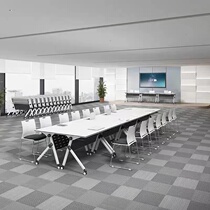 Training table and chair combination foldable mobile desk long table with wheels spliced conference table educational institution table