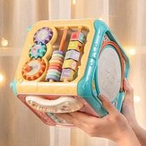Baby baby Handmade drum Toys 6-12 months Childrens music hexahedron 0 1 year old Multi-functional Puzzle Early