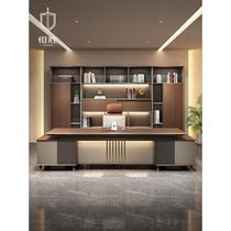 Hengsheng desk boss desk high-end executive desk modern light luxury chairman new Chinese style desk and chair combination