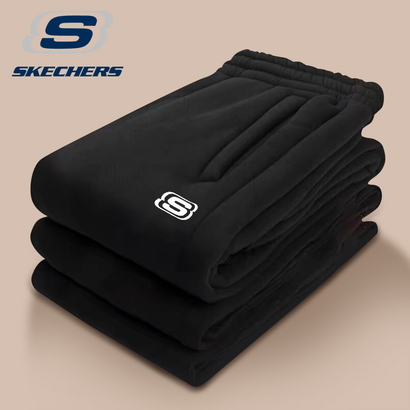 Skechers Casual Pants Sweatpants Autumn New Style Unisex Casual Fashion Versatile Straight Slim Knit Thickened Long Pants