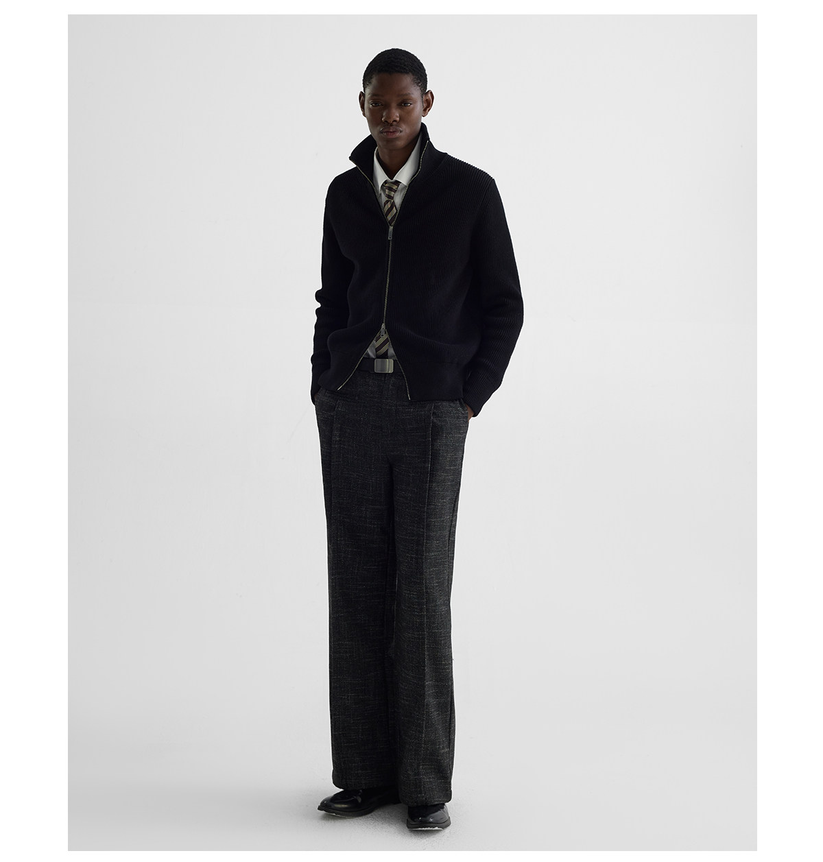 Slight Vogue Wool-Blend Double-Pleat Straight-Leg Trousers