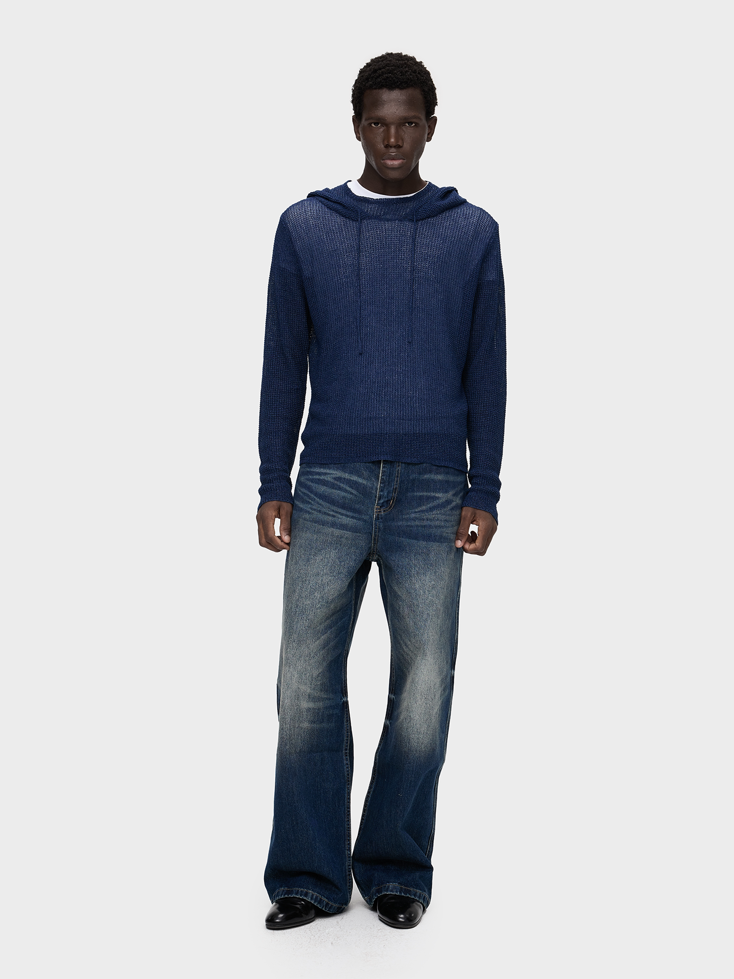 Slight Vogue Haze Blue Loose Knit Cover-Up