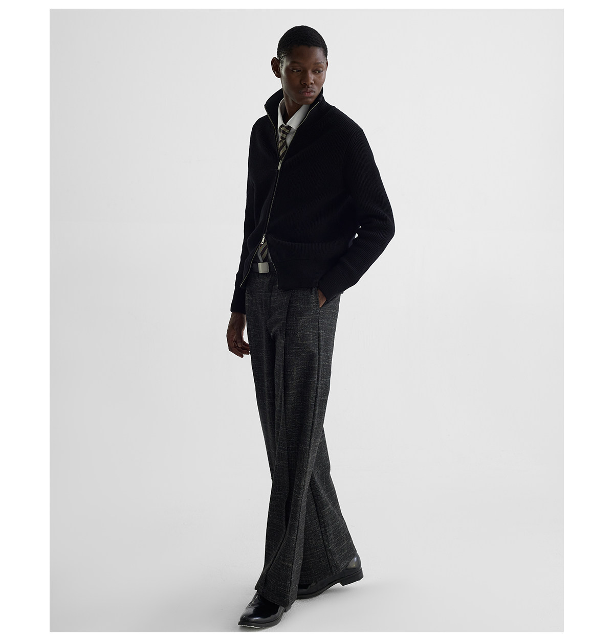 Slight Vogue Wool-Blend Double-Pleat Straight-Leg Trousers